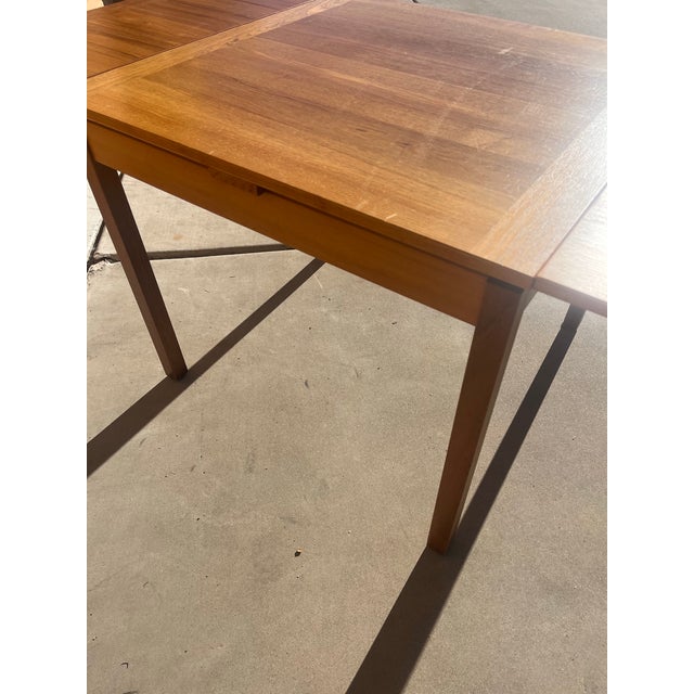 1980s Mobler Mid Century Danish Modern Expandable Square Teak Dining Table For Sale - Image 11 of 12