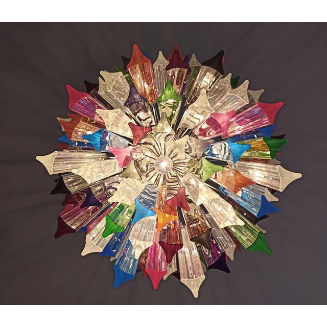 Italian Multicolored Prism Arlecchino Chandelier, Murano, 1970s For Sale - Image 12 of 18