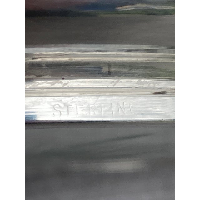 Vintage Sterling Etched Glass Wine Coaster For Sale - Image 9 of 12