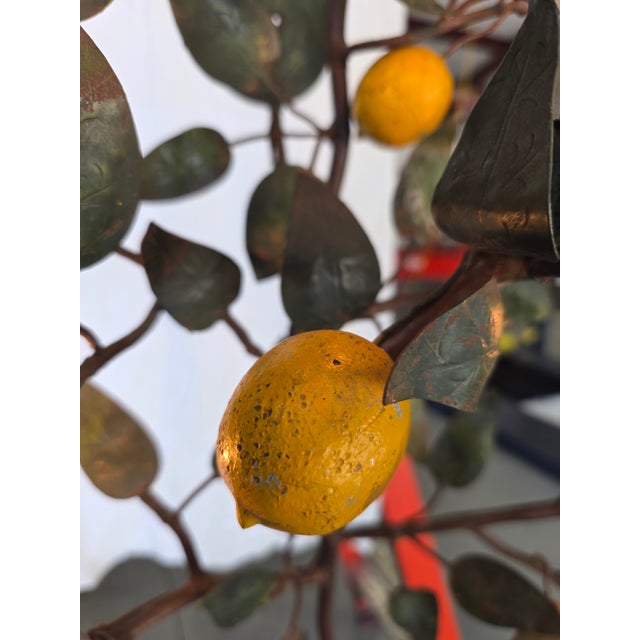Vintage Italian Tole Citrus Wall Sconce For Sale - Image 10 of 15