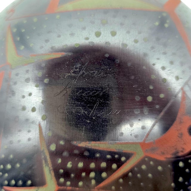 Signed Efrain Lucero Mata Ortiz Hand Painted Fish Burnished Pottery Bowl 6.4" For Sale - Image 10 of 10