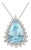 Mid Century 28.00 Carat Aquamarine Diamond 18k White Gold Necklace For Sale