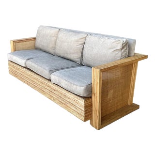 Vintage Lane Pencil Reed and Cane Sofa For Sale