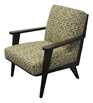 Ethan Allen Contemporary MCM Mid Century Modern Wood Framed Upholstered Lounge Chair 220084-001