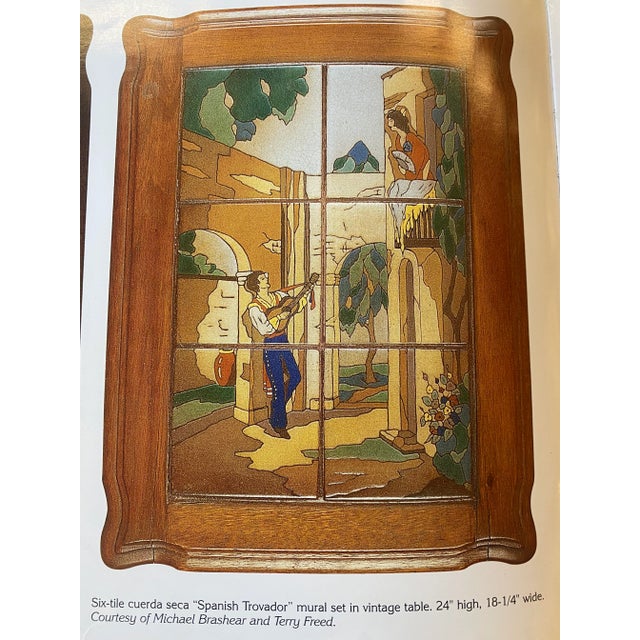 Brown 1930s Taylor Tile Mural “Spanish Trovador”, 6 Pieces Framed For Sale - Image 8 of 10