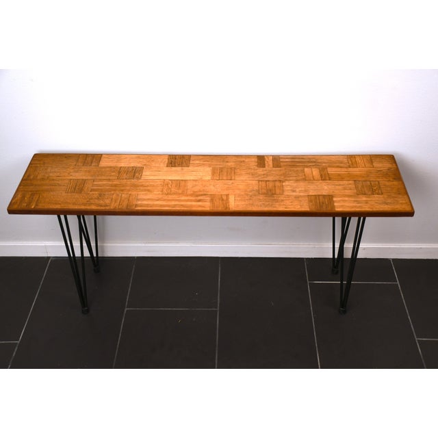 Swedish Modern Oak and Metal Flower Bench, 1950s For Sale - Image 3 of 9