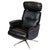 Metal Swivel Lounge Chair in Black Leather & Aluminum, 1970s For Sale - Image 7 of 7
