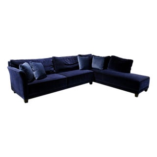 Trio Furn. & Design Inc. Blue Sectional W/Chaise - Blue For Sale