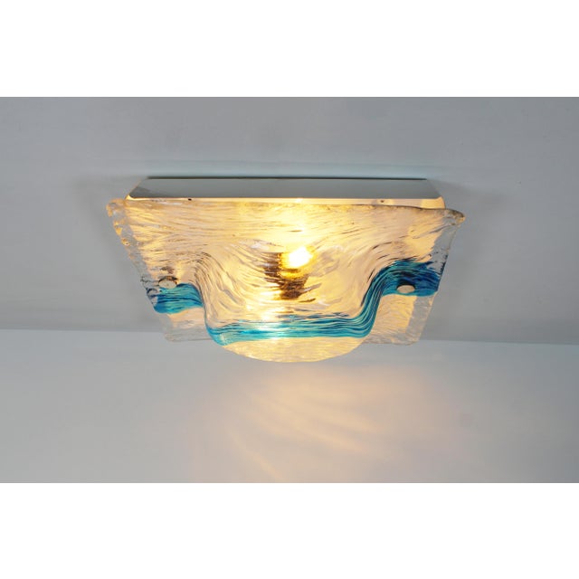 Blue Murano Glass Flush Mount by Toni Zuccheri for VeArt, 1970s For Sale - Image 8 of 9