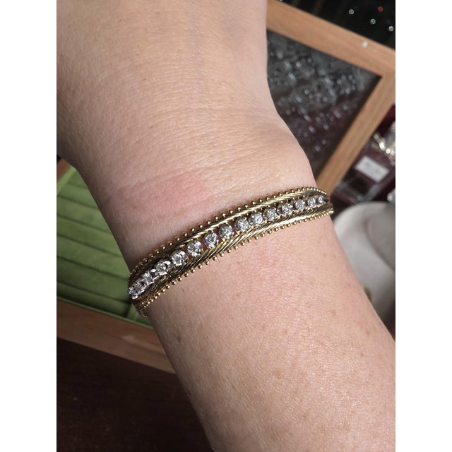 Vintage Italian 14k Gold 0.50 Carats Diamond Flexible Bracelet For Sale - Image 4 of 6