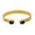 Cleopatra Blue Topaz & Pearl Adjustable Gold Cuff Bracelet For Sale In Miami - Image 6 of 6