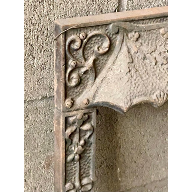 19th Century Antique Cast Iron Fireplace Insert Surround Neoclassical Urn and Floral Design For Sale - Image 5 of 7