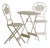 Folding Garden Seating Set with Openwork Ornamentation White Metal, Set of 3 For Sale