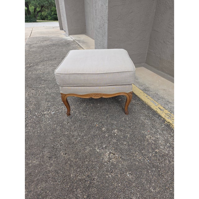 Vintage French Style Square Ottoman For Sale - Image 9 of 9
