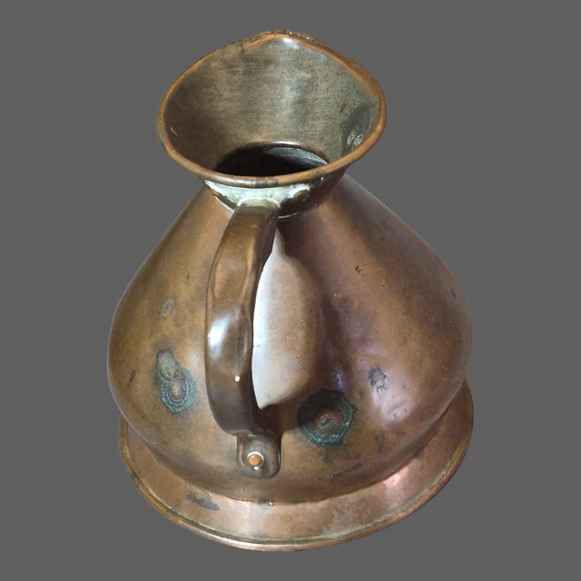 Late 19th Century Antique Victorian English Tavern Copper Measuring Harvest Jug Marked Quart For Sale - Image 5 of 13