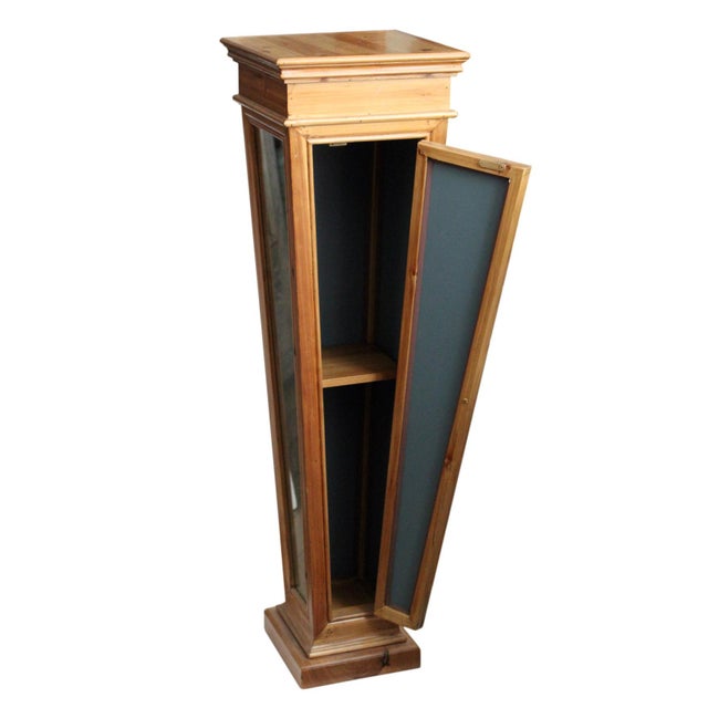 Wooden Mirrored Storage Pedestal For Sale - Image 4 of 7