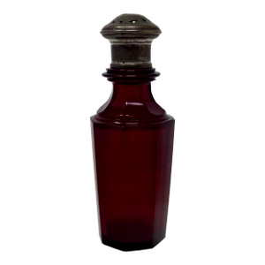 Antique Ruby Cranberry Glass Sugar Shaker | 6" Paneled Muffineer