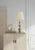 Modern Paloma Contreras for Visual Comfort Signature Comtesse Medium Triple Table Lamp in Hand-Rubbed Antique Brass with Linen Shade For Sale - Image 3 of 3