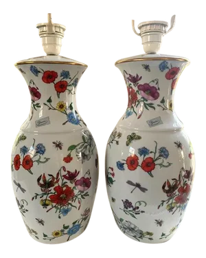 Gucci Limoges Bernardaud Lamps - a Pair