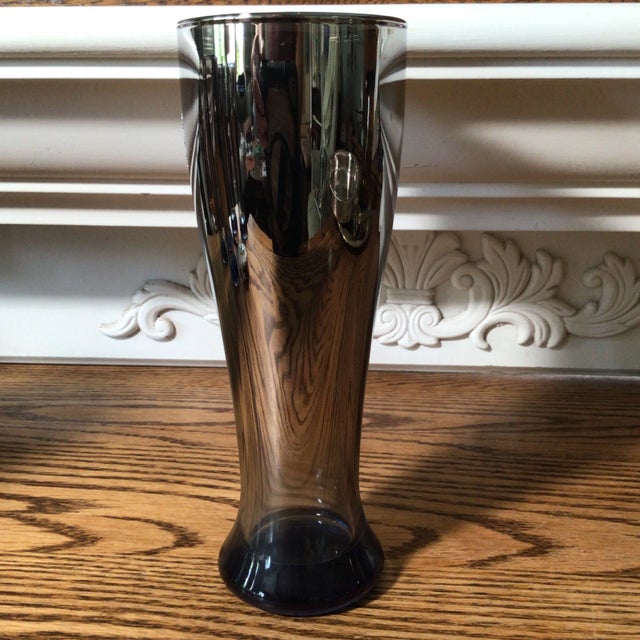 Vintage Youngstown State University Ohio Silver Fade Beer Glasses and Silver Plated Serving Tray - Set of 7 For Sale - Image 4 of 13