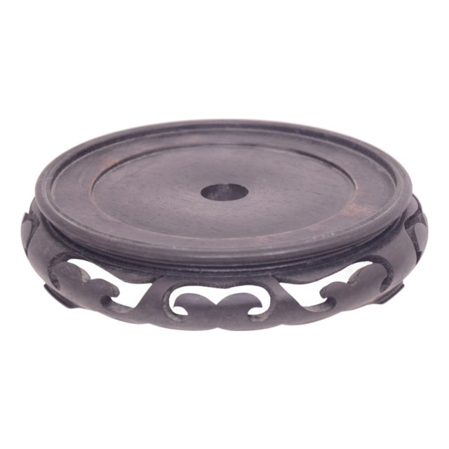 Hand Carved Wood Stand 6" For Sale