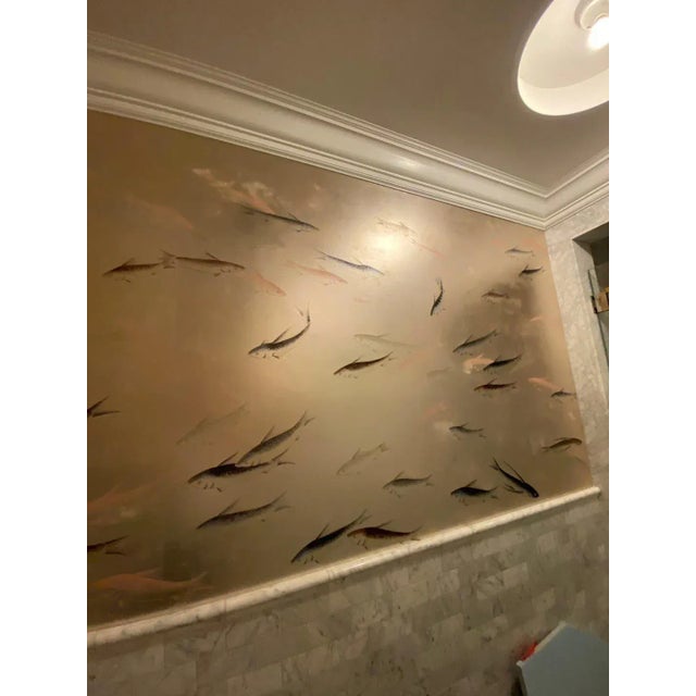 Coastal Fish Hand Painted Wallpaper - 1 Panel For Sale - Image 3 of 10