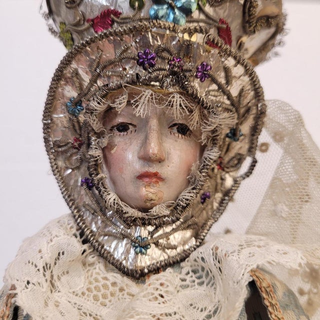 Dressed Image of the Crowned Virgin Mary, Late 18th Century For Sale - Image 12 of 18