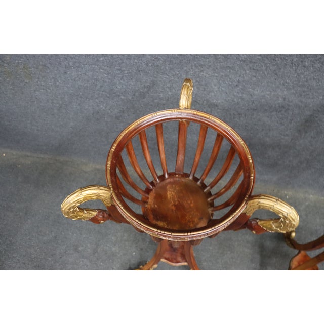 Wood Pair of Hollywood Regency Mahogany Swan Jardinières / Planters For Sale - Image 7 of 14