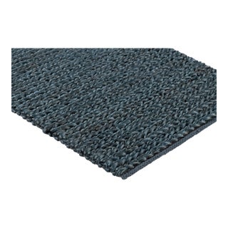 Part & Parcel Goods Jute Weave Runner, 2’6”x10’, Navy For Sale