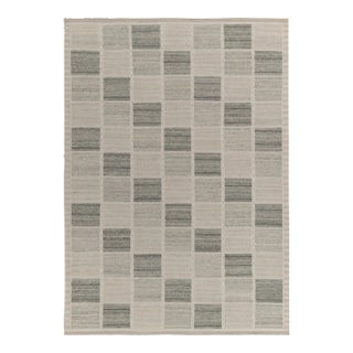 Freya Geometric Rug by Celerie Kemble for Chairish in Gray, 2'6"x12' For Sale