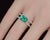 Green Certified Natural 1.84cts Emerald & Diamond 18k White Gold Double Shank Ring, Size 6.5 For Sale - Image 8 of 13