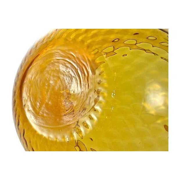 Mid-Century Modern Amber Empoli Mid-Century Modern Optic Glass Ball Vase For Sale - Image 3 of 4