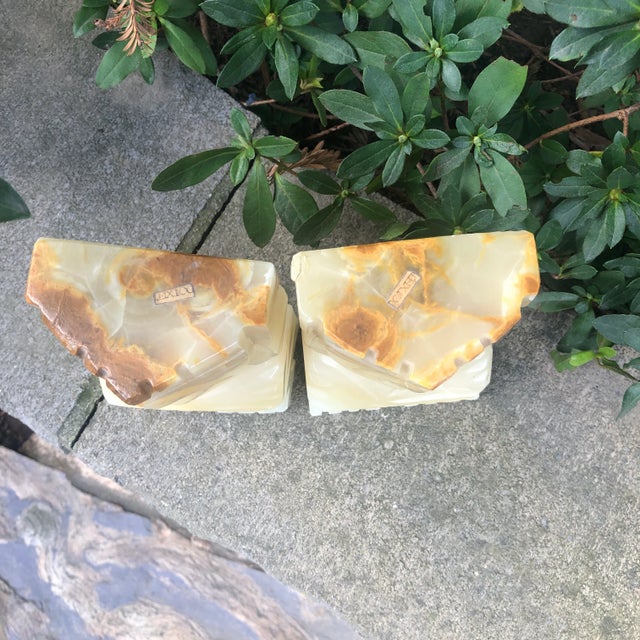 Mid 20th Century Vintage Aztec Onyx Stone Aztec Mayan Bookends For Sale - Image 5 of 11