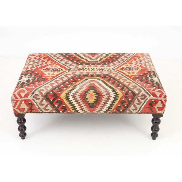 George Smith Kilim Upholstered Ottoman For Sale In New York - Image 6 of 8