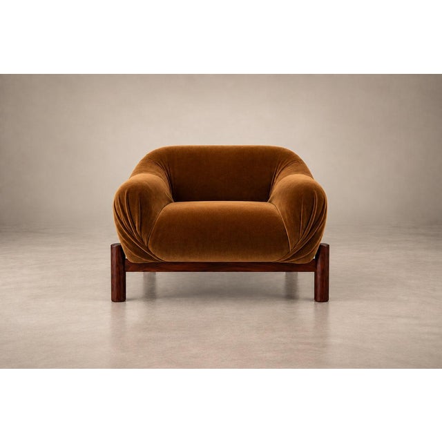Pair of Brazilian Mid-Century Modern Rosewood Armchairs in Burnished Caramel Mohair by Cimo, 1960s For Sale - Image 13 of 18
