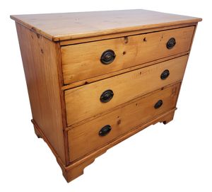 Victorian Pine Chest of 3 Drawers, 1890