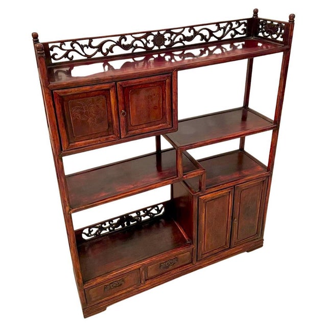 Chinese Hardwood Display Cabinet For Sale - Image 17 of 17