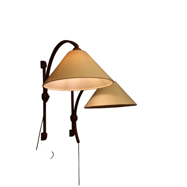 Domus Wall Lamp in Teak with Light Beige Lampshade, 1960s For Sale - Image 9 of 18