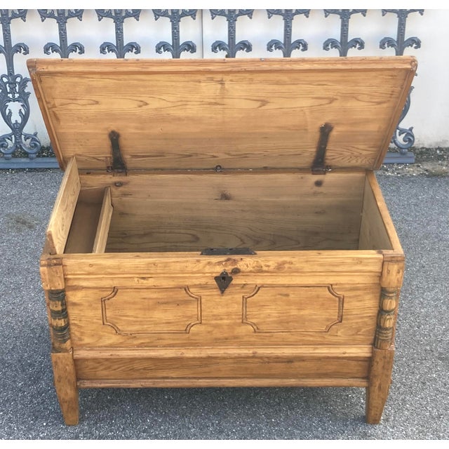 Brown Pine Trunk or Blanket Chest, Germany For Sale - Image 8 of 15