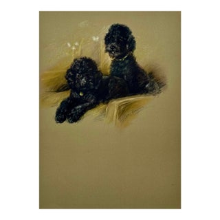 Black Poodle Dogs by Lucy Dawson, 1946 For Sale