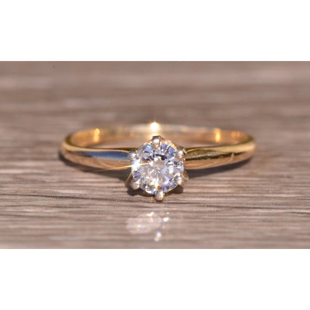 Contemporary The Dulzura: Old European Cut Diamond Engagement Ring in Yellow Gold For Sale - Image 3 of 10
