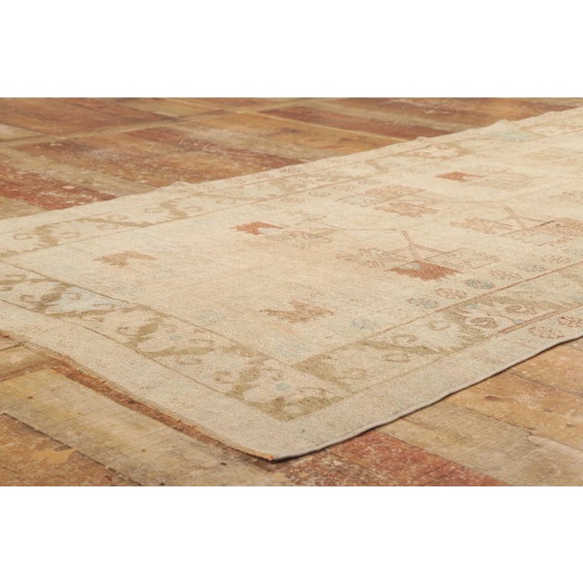 Late 20th Century Vintage Turkish Oushak Rug- 03'08 X 09'09 For Sale In Dallas - Image 6 of 8