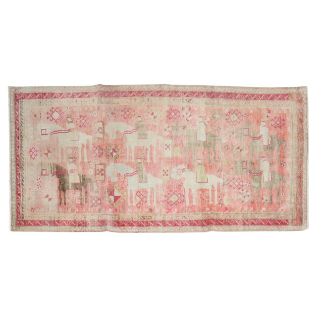 Pink Antique Karabagh Caravan Rug For Sale - Image 15 of 18