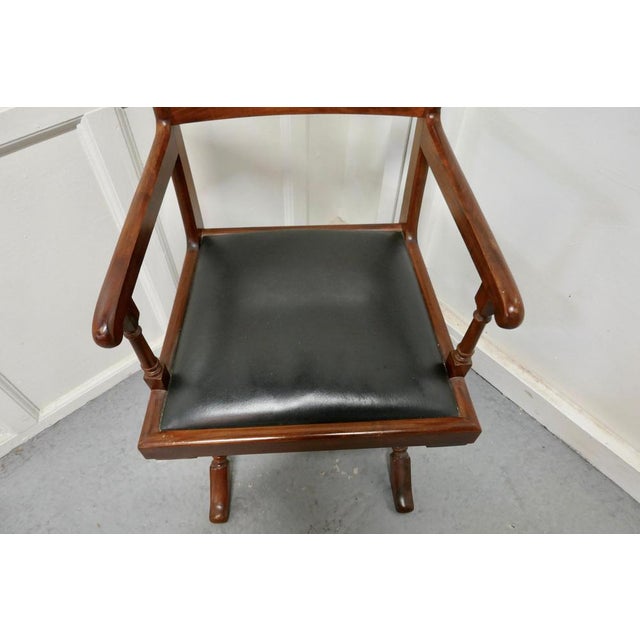 Arts & Crafts X-Frame Mahogany Desk Chair, 1880s For Sale - Image 4 of 7