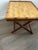 Tan 1970s Mid-Century Modern Handcrafted Rectangular Bamboo Serving Table With a Sturdy X-Base For Sale - Image 8 of 12