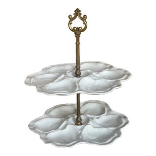 Tiered French Oyster Plates by Limoges For Sale
