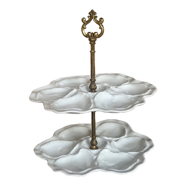 Tiered French Oyster Plates by Limoges For Sale