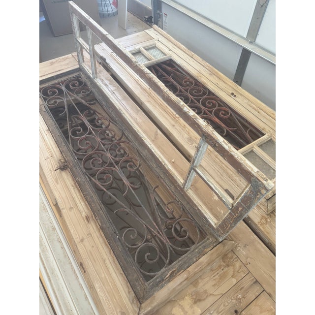 Antique Architectural Salvage Doors French Mediterranean Style With Iron Grilles For Sale - Image 10 of 10