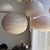 Large Vintage Oval Flattened Pink Rattan and Natural Linen Pendant Light, 1980s For Sale - Image 18 of 18