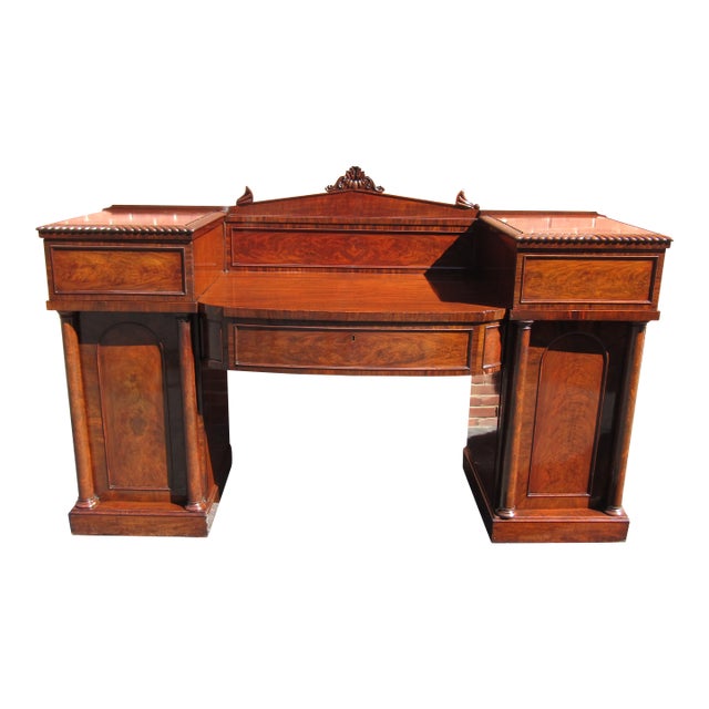 19th Century Double Pedestal William IV Mahogany Sideboard 1810-20 For Sale
